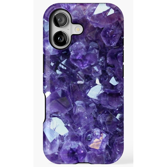 Raw Amethyst Crystal Cluster Mineral Art Phone Case for iPhone 11 12 13 14 15 16 17 Pro Max