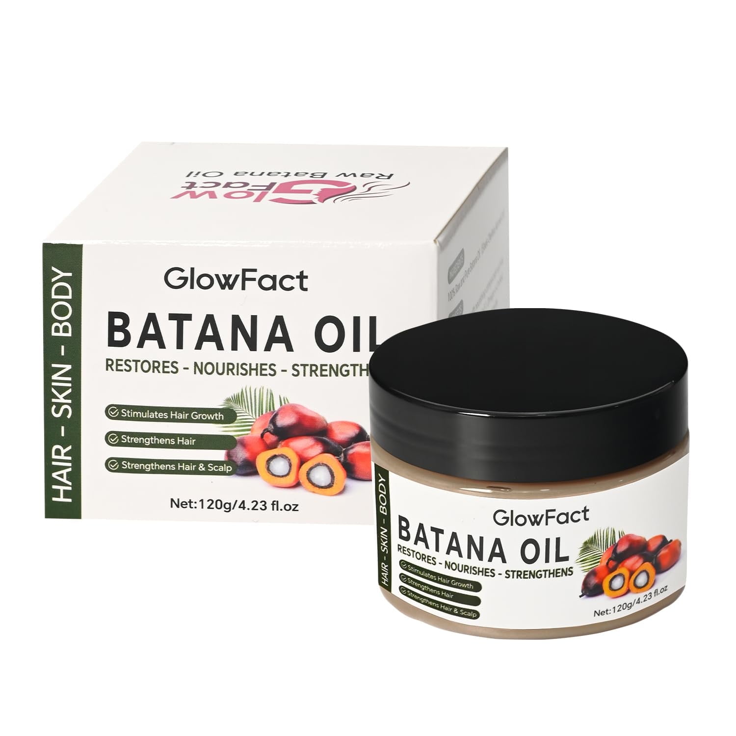 Raw Batana Oil for Hair Growth - Prevents Hair Loss, Restores Damaged Hair and Scalp, Moisturizes Scalp 4 fl oz - 100% Natural & Organic Unrefined, Dr. Sebi Batana Hair Growth Oil By GlowFact