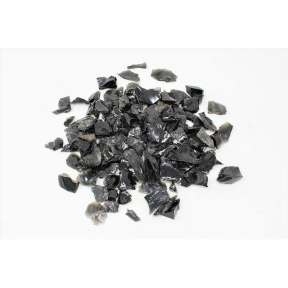 Raw Black Obsidian Chips Non Polished, Natural and Raw - High Grade A Quality - Healing Crystals - 4 oz, 8 oz, 1 lb, 2 lb, 5 lb Bulk Lot