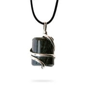 Raw Black Tourmaline Crystal Healing Pendant Necklace - Premium Carrying Pouch - Crystal Gifts for Women