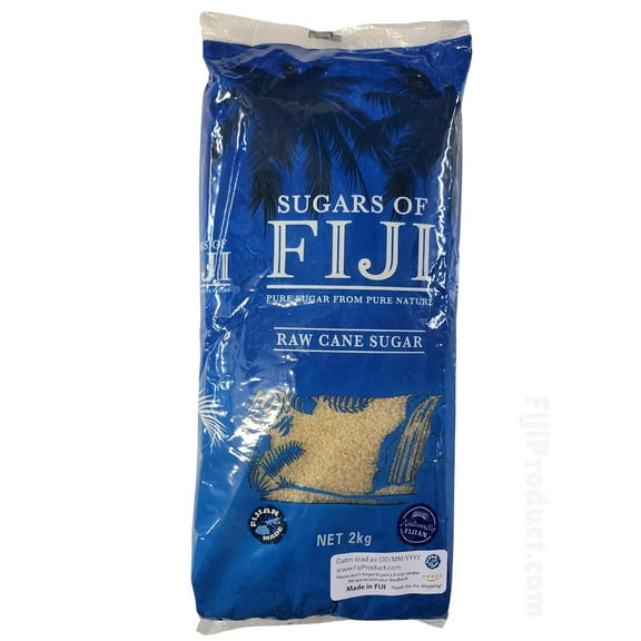 Raw Cane Sugar from Fiji (2kg bag) 100% Natural, Unrefined Sweetener