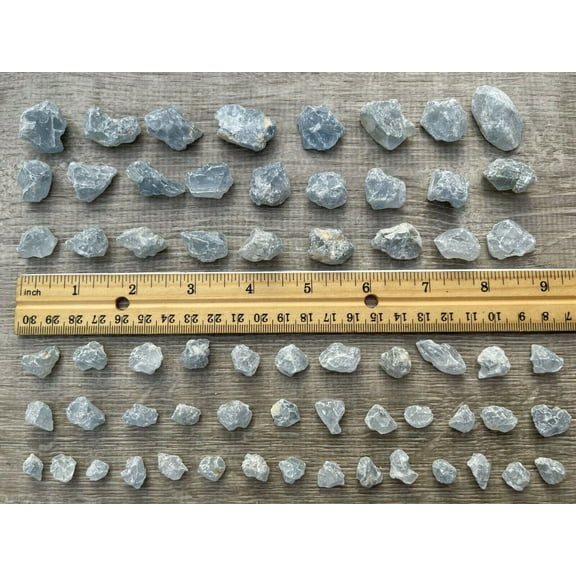 Raw Celestite Rough Stones, Small Rough Celestite, Blue Crystals