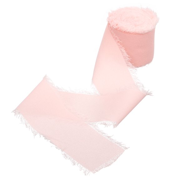 Raw Chiffon Ribbon Gifts Pink Ribbon Wrapping Ribbon for DIY Fringe Ribbons Bouquet Ribbon Bride
