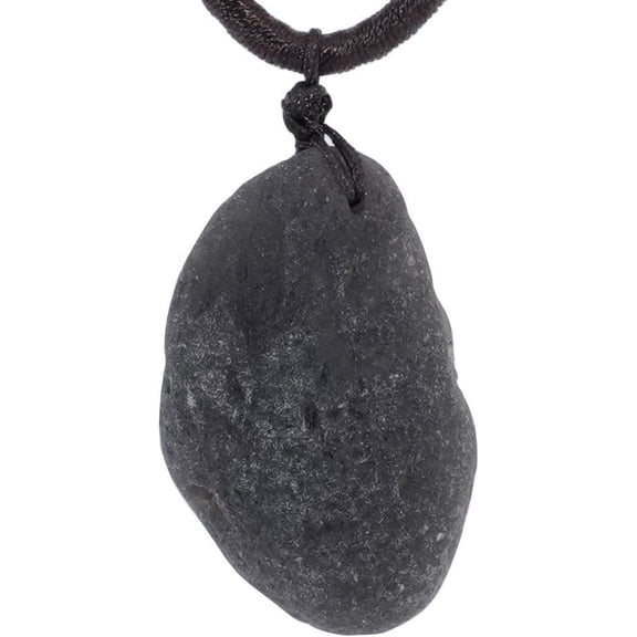 Raw Cintamani Stone Necklace,Saffordite Meteorites Obsidian Glass,Irregular Shape
