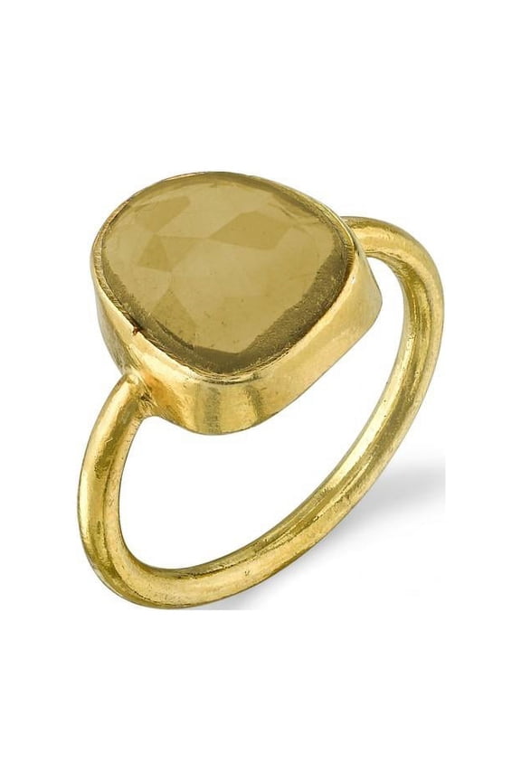 Raw Citrine - 14k Gold Vermeil Ring