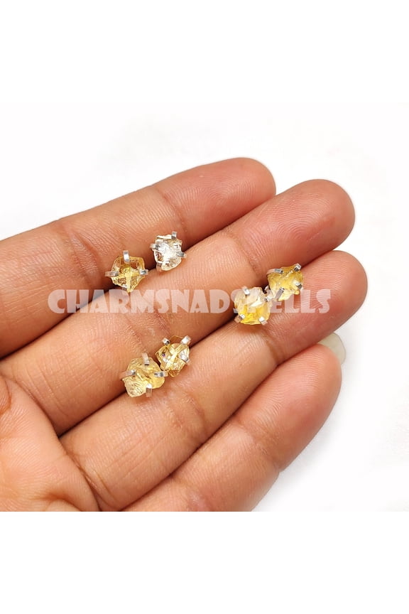 Raw Citrine Studs Earrings, Citrine Jewelry, Natural Citrine Stud, Citrine Earrings Gold, Crystal Stud Earrings, November Birthstone Gift