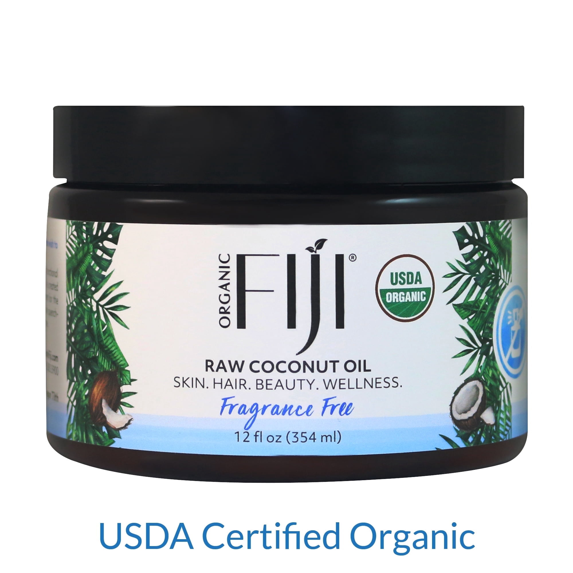Raw Cold Pressed Coconut Oil for Hair, Skin, Face & Body | Relaxing Massage Oil | Fragrance Free, 12 oz for Women Men & Baby