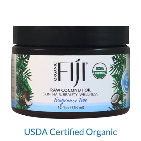 Raw Cold Pressed Coconut Oil for Hair, Skin, Face & Body | Relaxing Massage Oil | Fragrance Free, 12 oz for Women Men & Baby