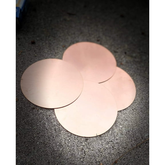 Raw Copper 4" Blank Stamping Disc Pack of 3- 24 Gauge Made From 16oz Copper