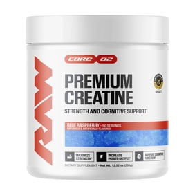 Raw Nutrition Essentials Creatine Monohydrate, Blue Raspberry, 50 Servings