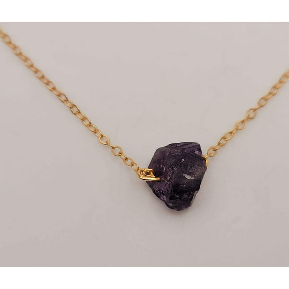 Raw Crystal Necklace, Carnelian Rough Stone Necklace, Amethyst Necklace
