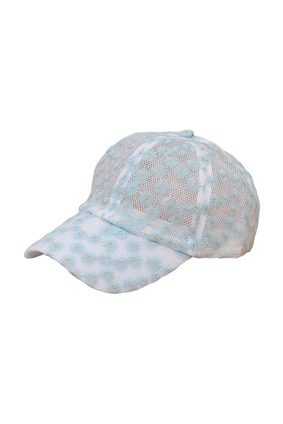 Raw Edge Design Men's Summer Baseball Cap Breathable Mesh Material Casual Trucker Hat Outdoor Sports Lightweight Sun Hat Blue One Size