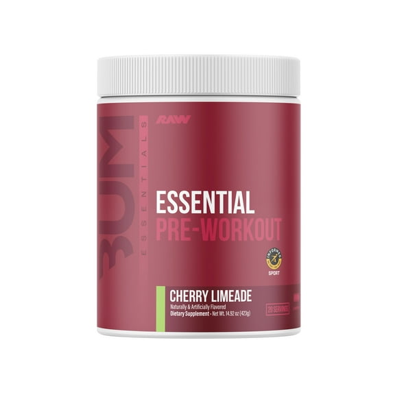 Raw Nutrition Essentials Pre Workout Powder, Cherry Limeade, 20 Servings