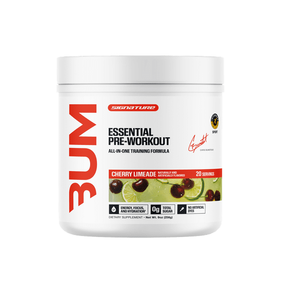 RAW Nutrition Essential Pre Workout Powder, 200mg Caffeine, Cherry Limeade, 20 Servings