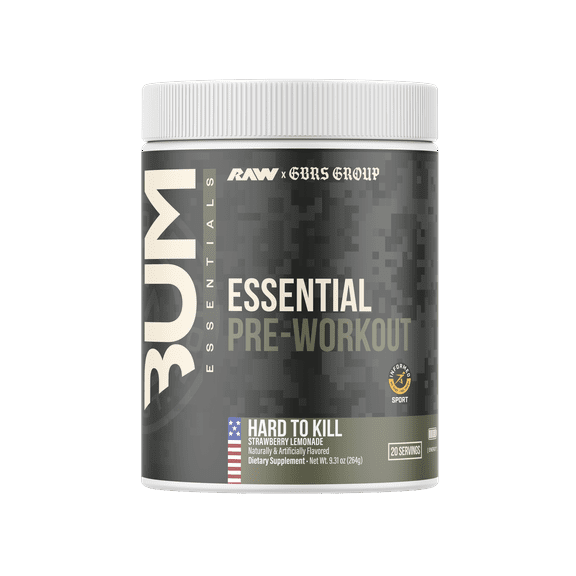 Raw Nutrition x GBRS Group Essentials Pre Workout Powder, Hard to Kill Strawberry Lemonade, 20 Servings
