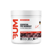 RAW Nutrition Essential Pre Workout Powder, 200mg Caffeine, Sour Grape, 20 Servings