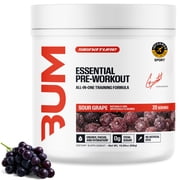 RAW Nutrition Essential Pre Workout Powder, 200mg Caffeine, Sour Grape, 20 Servings