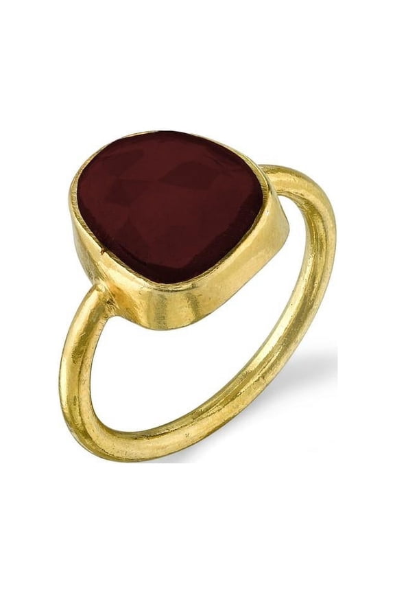 Raw Garnet - 14k Gold Vermeil Ring
