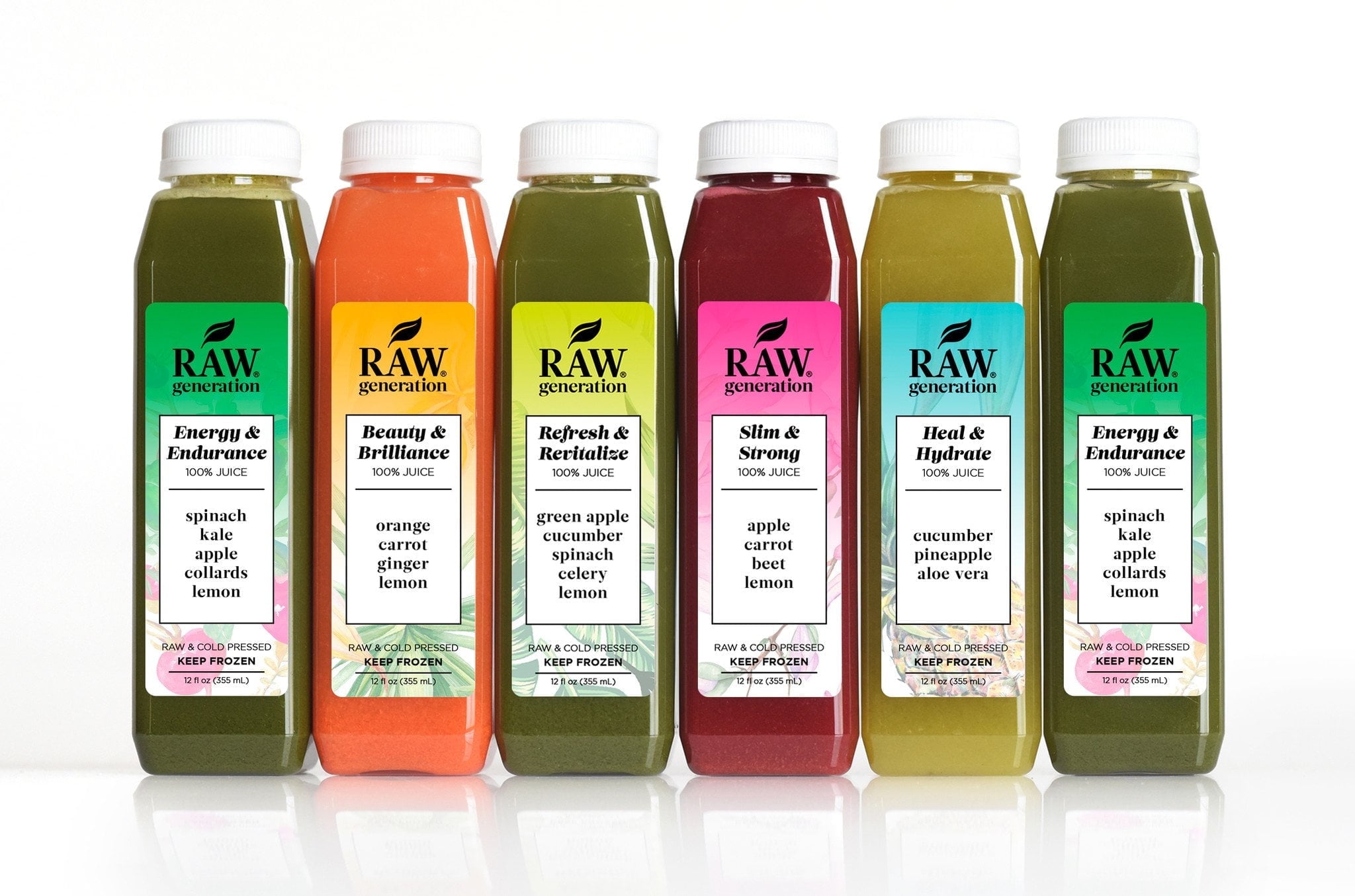 Raw Generation 3-Day Juice Cleanse - 18 Cold-Pressed Juices | Flash-Frozen, Plant-Based Juice Refresh- Convenient, On-the-Go Wellness Routine