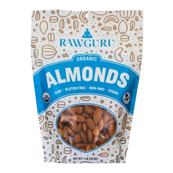 RawGuru Organic Raw Almonds, 16oz