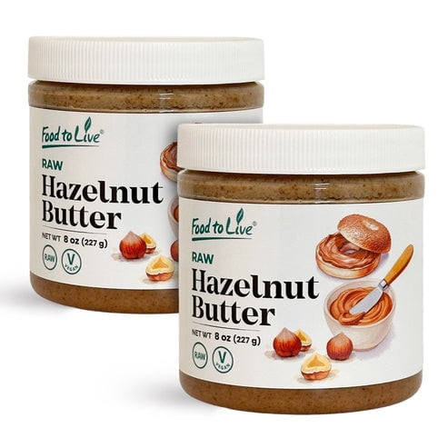 Raw Hazelnuts Butter, 8 Ounces – Single Ingredient, Creamy Gourmet Nut Butter Spread, Keto Friendly, Paleo, Vegan, No Added Sugar (Pack of 2) – by Food to Live