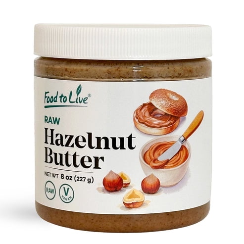 Raw Hazelnuts Butter, 8 Ounces Single Ingredient, Creamy Gourmet Nut Butter Spread, Keto Friendly, Paleo, Vegan, No Added Sugar (Pack of 1) by Food to Live