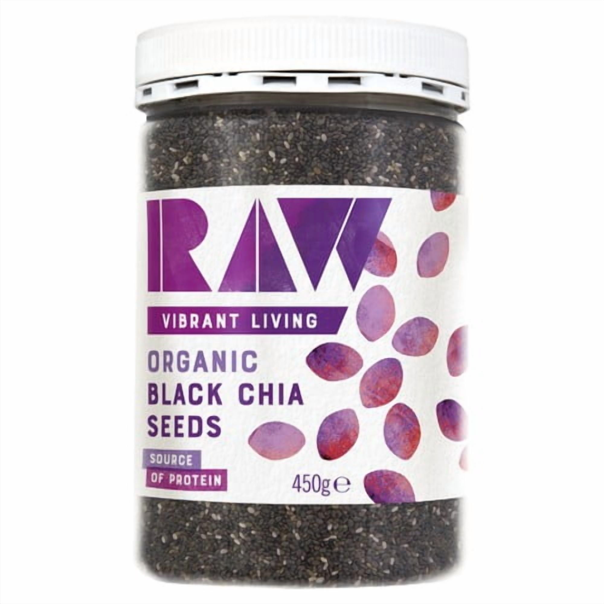 Raw Health Organic Black Chia Seeds 450g, British Import (Pack of 3)