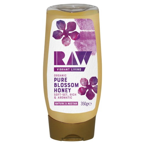 Raw Health Organic Pure Blossom Honey 350g, British Import (Pack of 2)