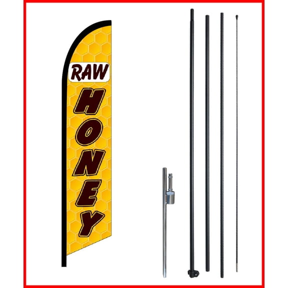 Raw Honey Swooper Flag Kit 15 ft Tall - by flagsandsigns