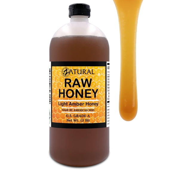 Raw Idaho Honey - Fresh Air, Grade A, Light Amber, 100% Pure & Unfiltered - 3 Pound