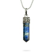 Raw Lapis Lazuli Crystal Pendant Necklace - 18-22 Inch Adjustable Cord - With a Premium Carrying Pouch - Best Crystal Gifts for Women