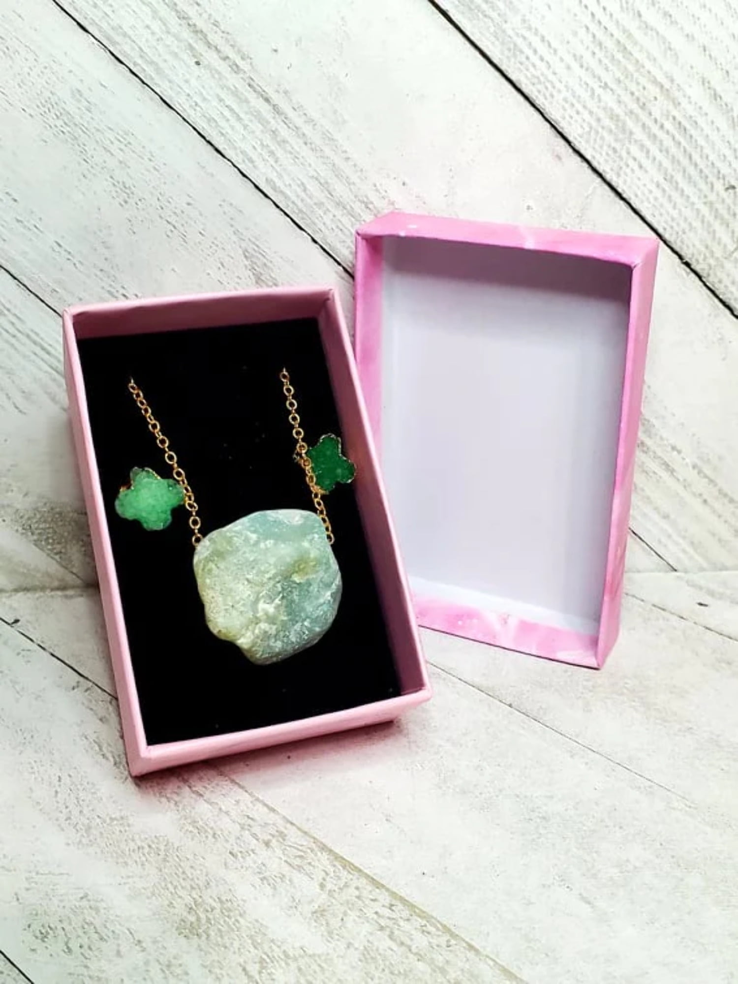 Raw Larimar Necklace Earrings Gift Set Walmart