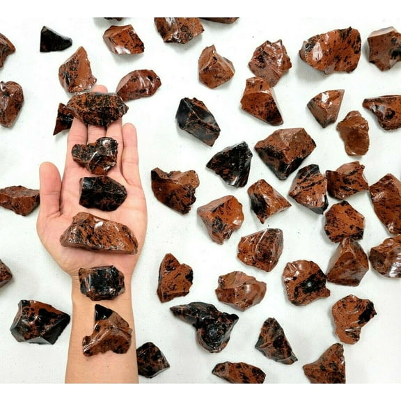 Raw Mahogany Obsidian Crystal Chunks Bulk Rough Stones Black Crystals Gemstones