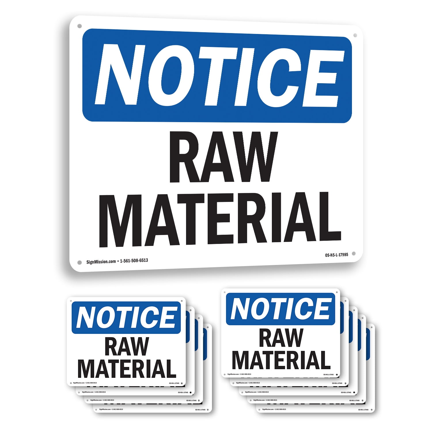 Raw Material OSHA Notice Aluminum Sign 24 Inch x 18 Inch - 10 Pack ...