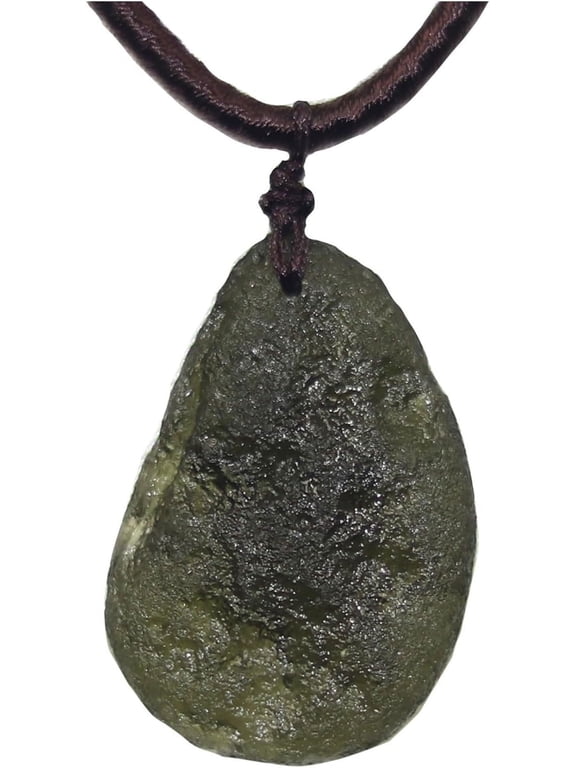 Raw Moldavite Crystal Necklace Certified Meteorite Moldavite Tektite Healing Crystal Necklace,Irregular Shape