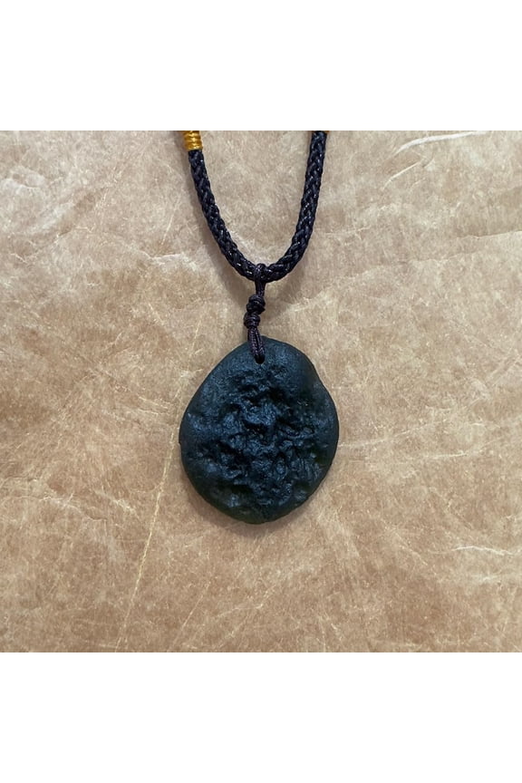 Raw Moldavite Necklace,Raw Czech Meteorite Tektite Necklace,Green