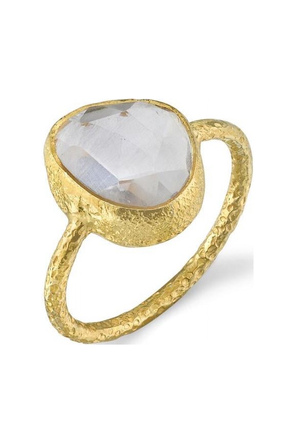 Raw Moonstone - 14k Gold Vermeil Ring