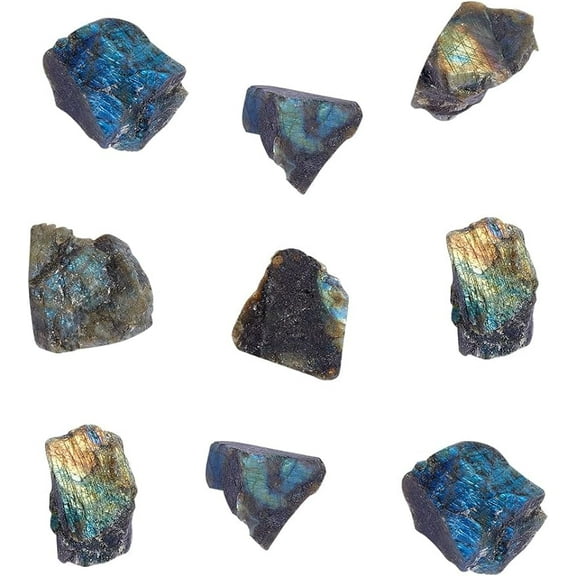 Raw Natural Labradorite Nuggets Reiki Energy Stone for Home Display Decoration Meditation 48~52x42~46.5x30~37mm about 3pcs/200g