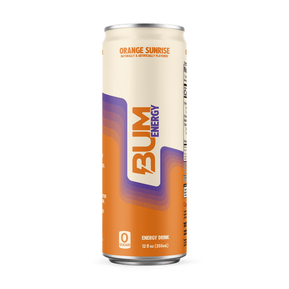 Raw Nutrition BUM Energy Drink, 112 mg Natural Caffeine, Orange Sunrise, 12 fl oz