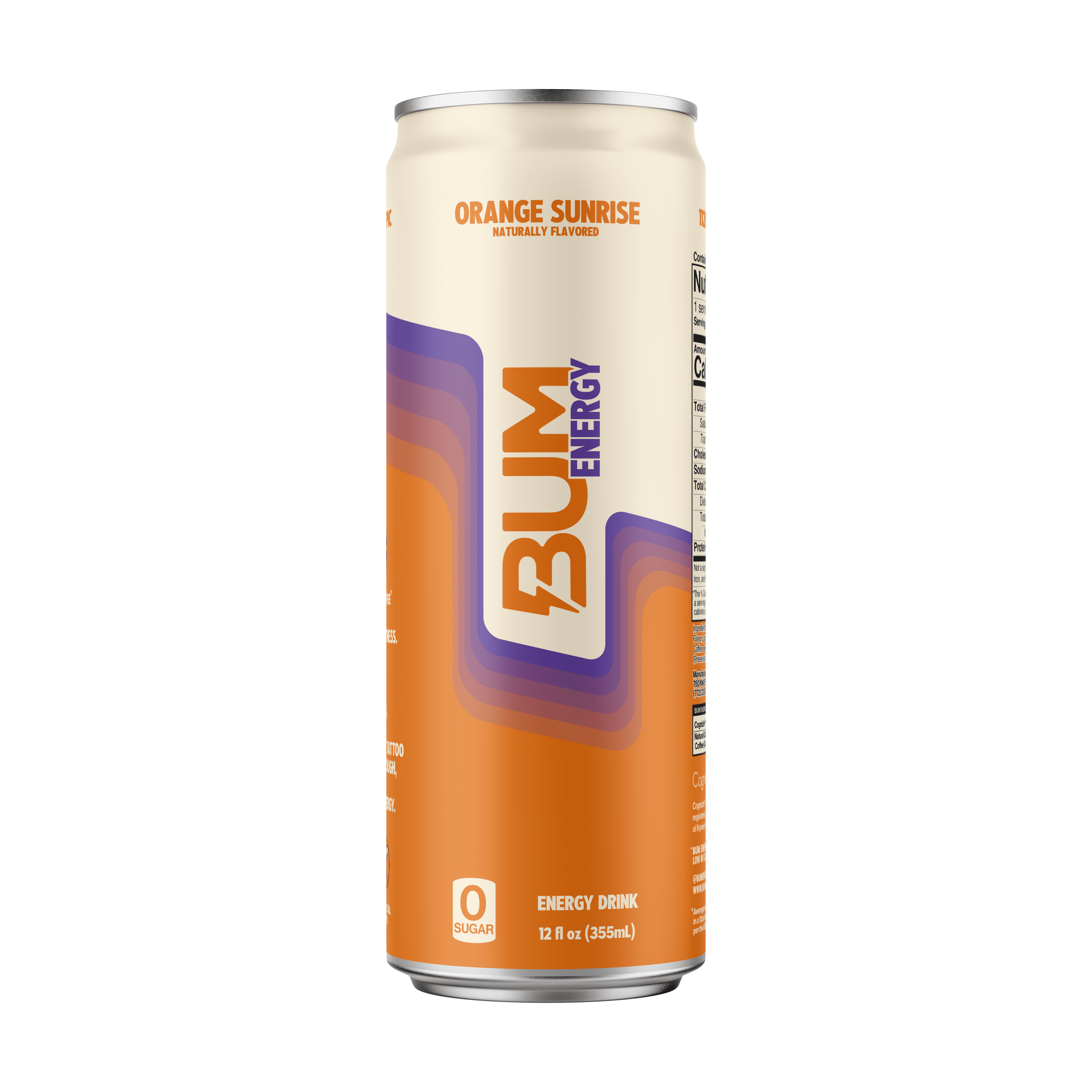 Raw Nutrition BUM Energy Drink, 112 mg Natural Caffeine, Orange Sunrise, 12 fl oz