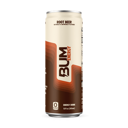BUM Energy Root Beer Energy Drink, 112 mg Natural Caffeine, 12 fl oz Can