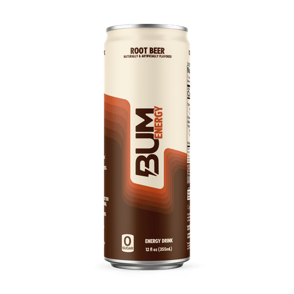 BUM Energy Root Beer Energy Drink, 112 mg Natural Caffeine, 12 fl oz Can