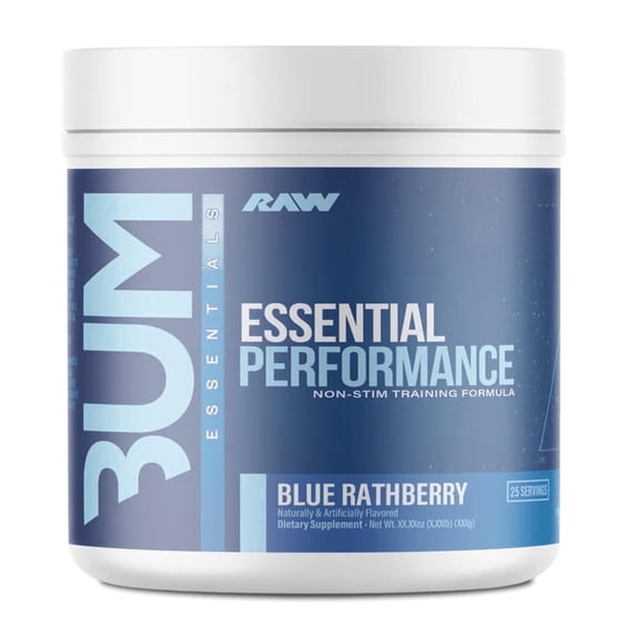 Raw Nutrition Essential Pre-Workout Powder, Blue Rathberry, 25 Servings