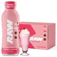 thumbnail image 1 of RAW Ready-to-Drink Protein Shake, Strawberry - RTD Protein Drinks with Grass-Fed Whey Protein Isolate for Post-Workout - Zero-Sugar & Gluten-Free Meal Replacement Drink & Breakfast Shake, 12 Fl Oz, 1 of 9