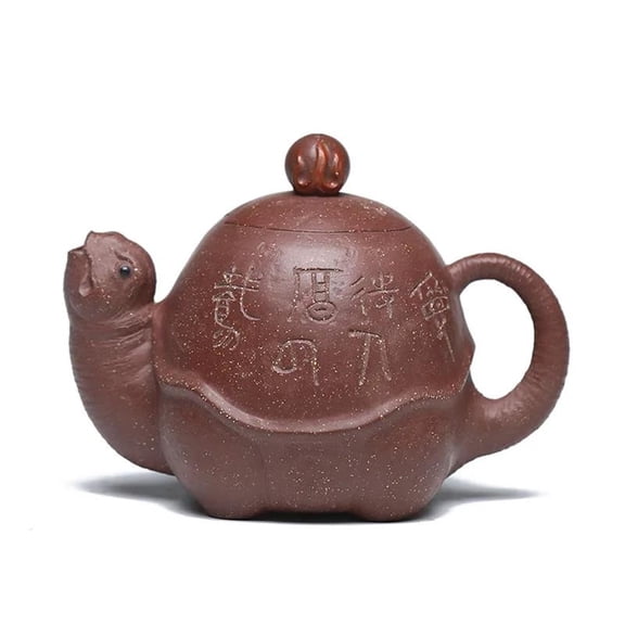 Raw Ore Zisha Tea Set Collection 200ml Handmade Longevity Turtle Pot Chinese Yixing Purple Clay Teapots Beauty Kettle