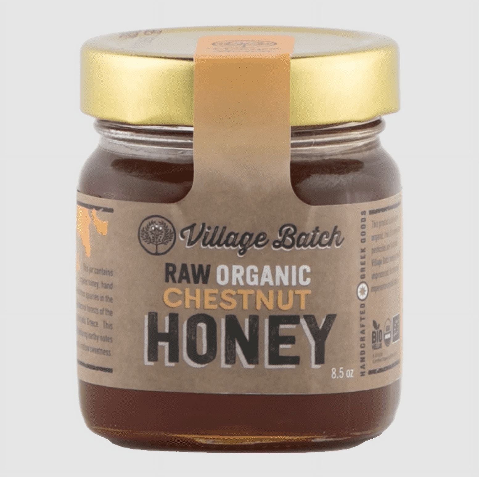 Village Batch Raw Organic Chestnut Honey 8.5oz