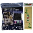 thumbnail image 1 of Raw Organic Nori Sheets 50 qty Pack + Free Sushi Roller Mat! - Certified Vegan, Raw, Kosher Sushi Wrap Papers - Premium Unheated, Un Cooked, untoasted, dried - RAWFOOD, 1 of 9