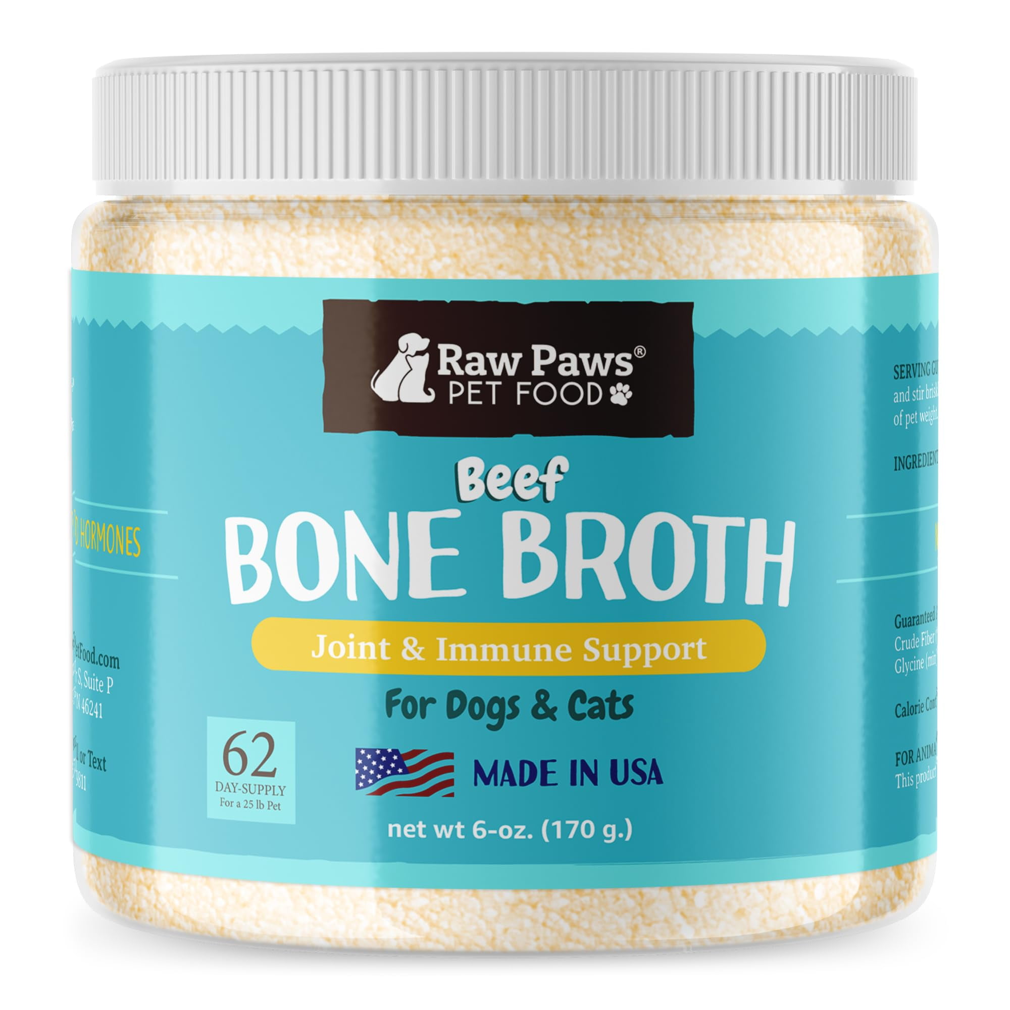 Raw Paws Beef Bone DHF10 Broth for Dogs & Cats, in USA Dog Food
