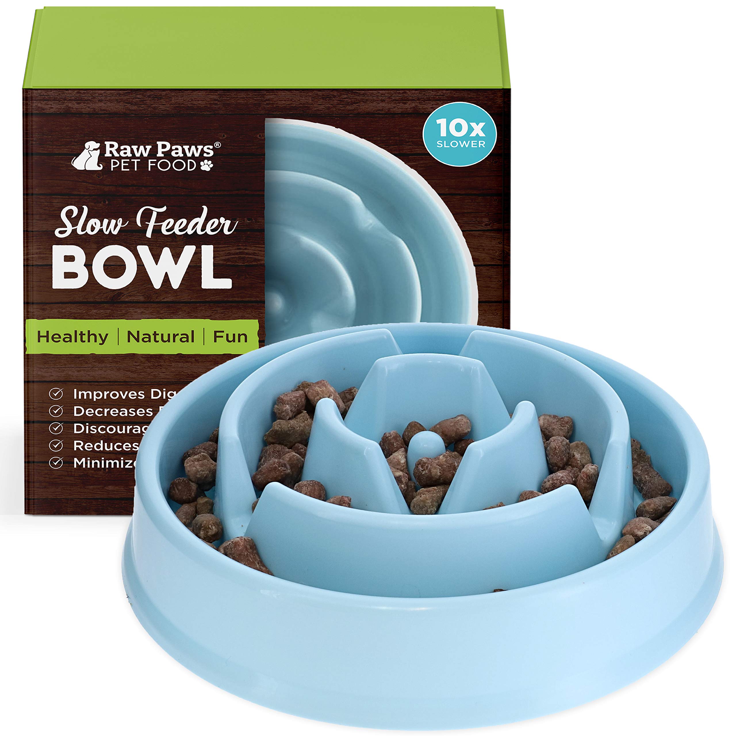 Raw Paws Slow Feeder Napf | Verlangsamt Das Fressen | Für Hunde Aller Größen | Aus Lebensmittelechtem Kunststoff | Fördert Verdauung & Geistige Stimulation