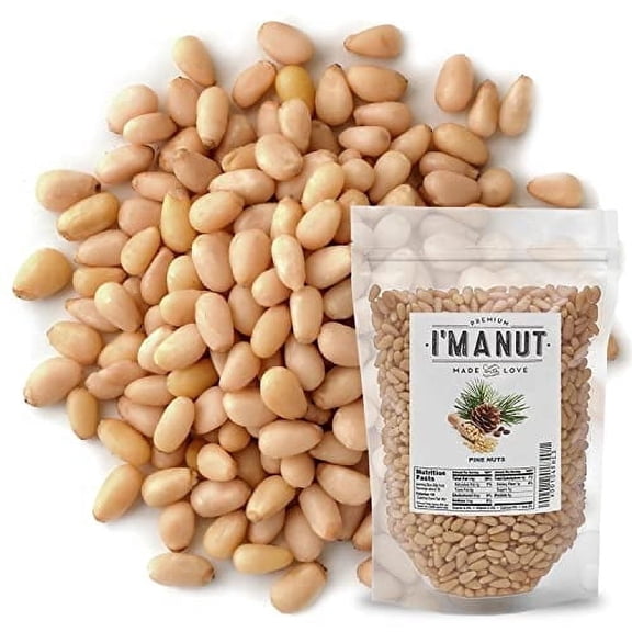 Raw Pine Nuts Whole NO PPO Steam Pasteurized - By I'M A NUT 8 oz Batch Tested Gluten and Peanut Free